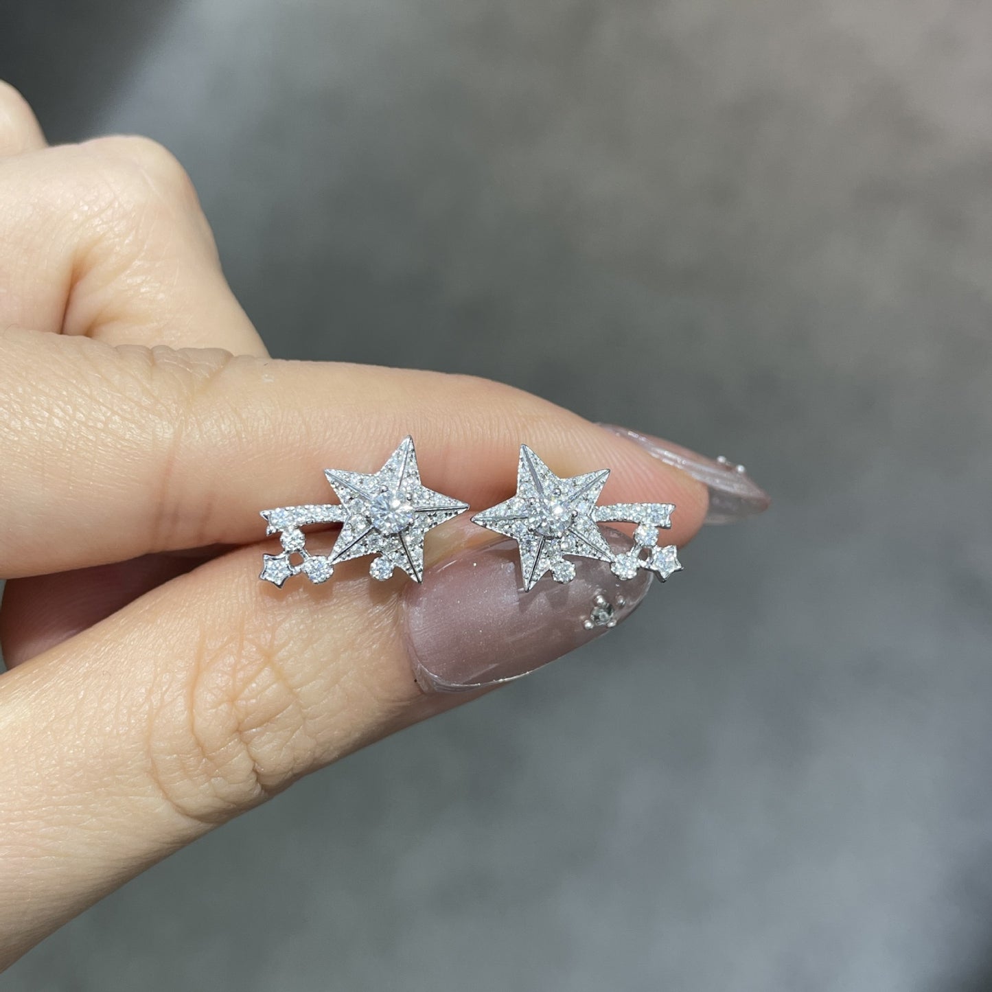 Planderful Moissanite Pentagram Earrings S925 Sterling Silver For Women Sparkling Everyday Wear