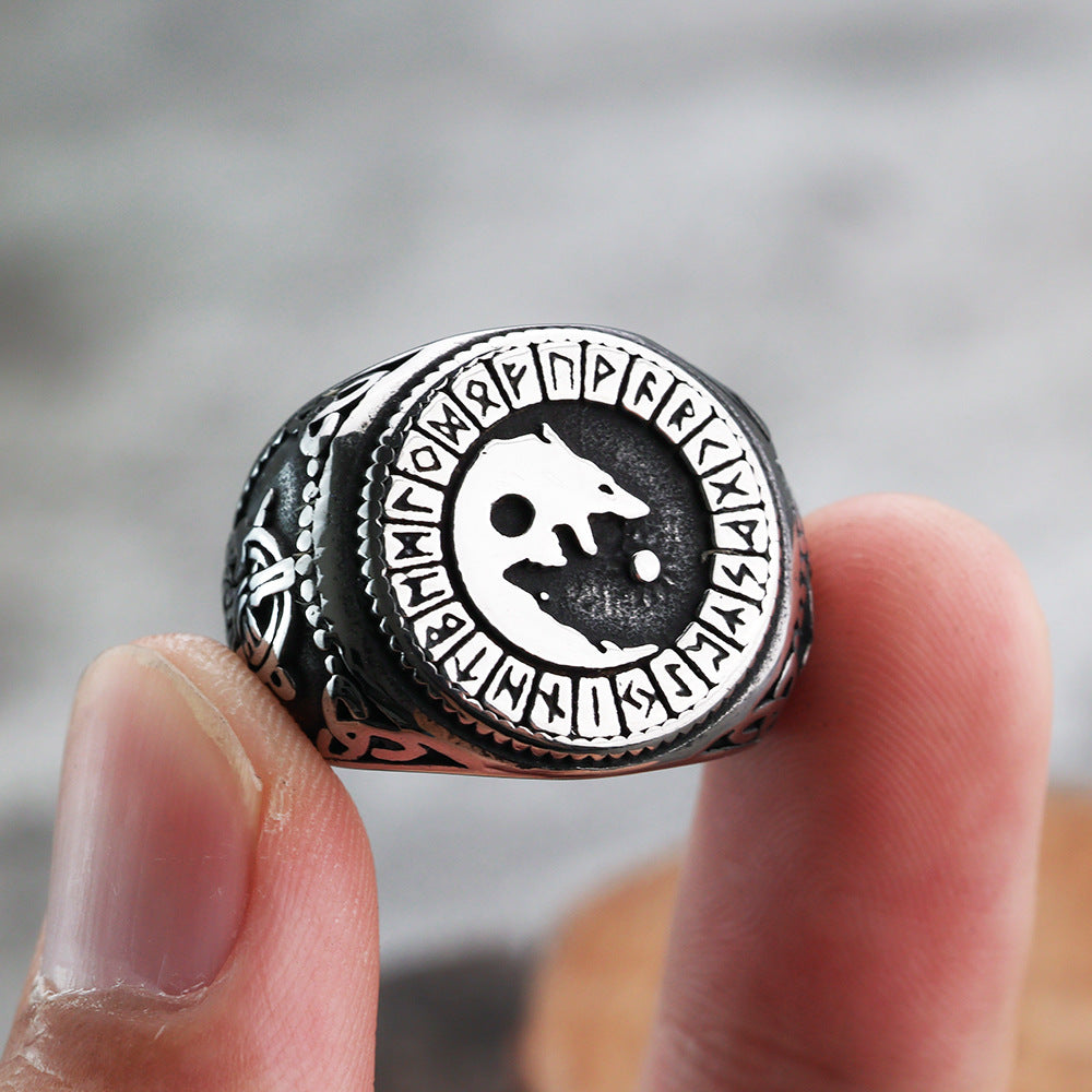 Foreign Trade New Viking Odin Celtic Rune Titanium Steel Ring