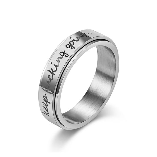 Inspirational Rotatable Titanium Steel Ring for Men