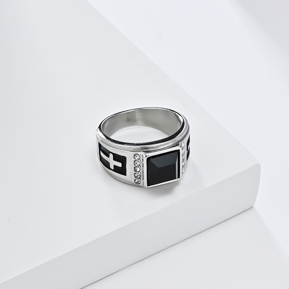 Steel Ring – Vintage Men's Cross Ring