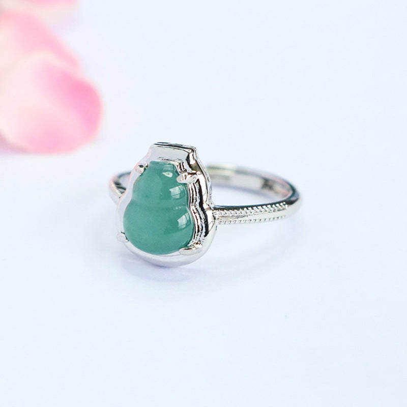 Blue Water Jadeite Gourd 10*8 mm Ring