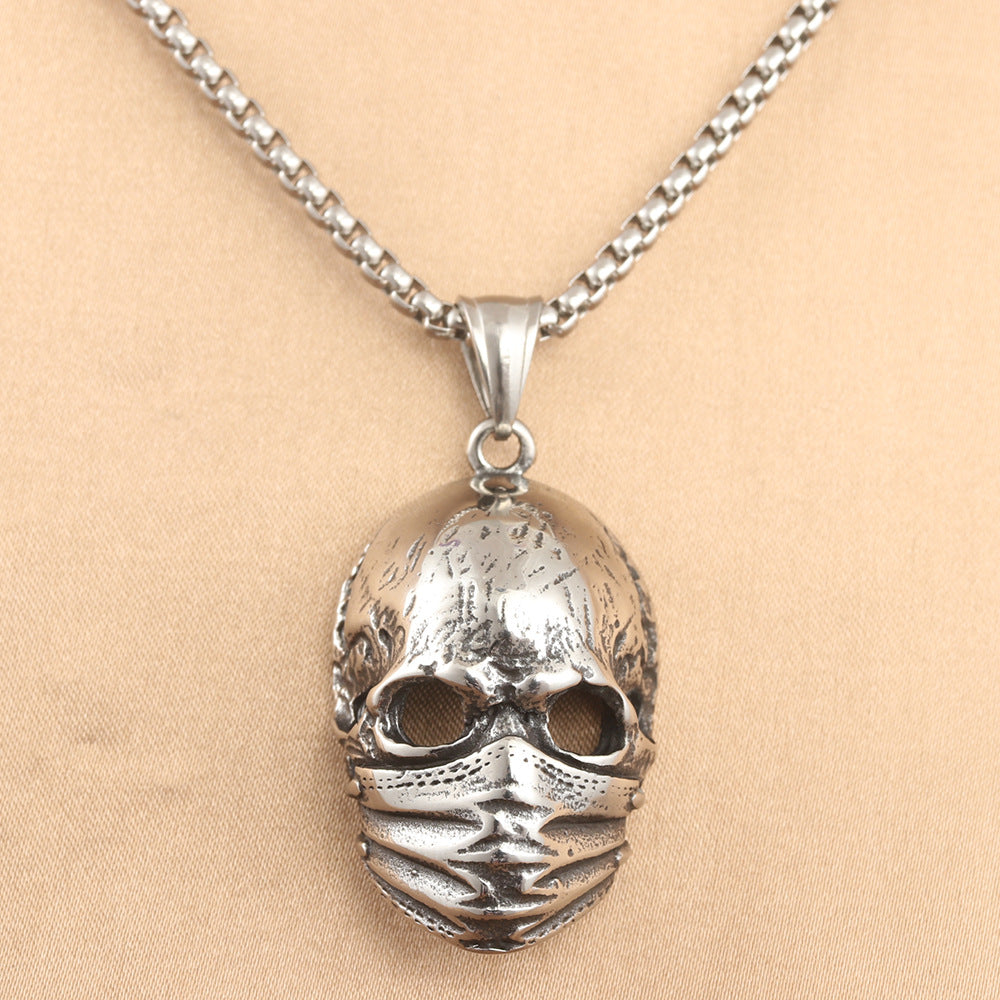 European And American Stainless Steel Face Mask Pendant