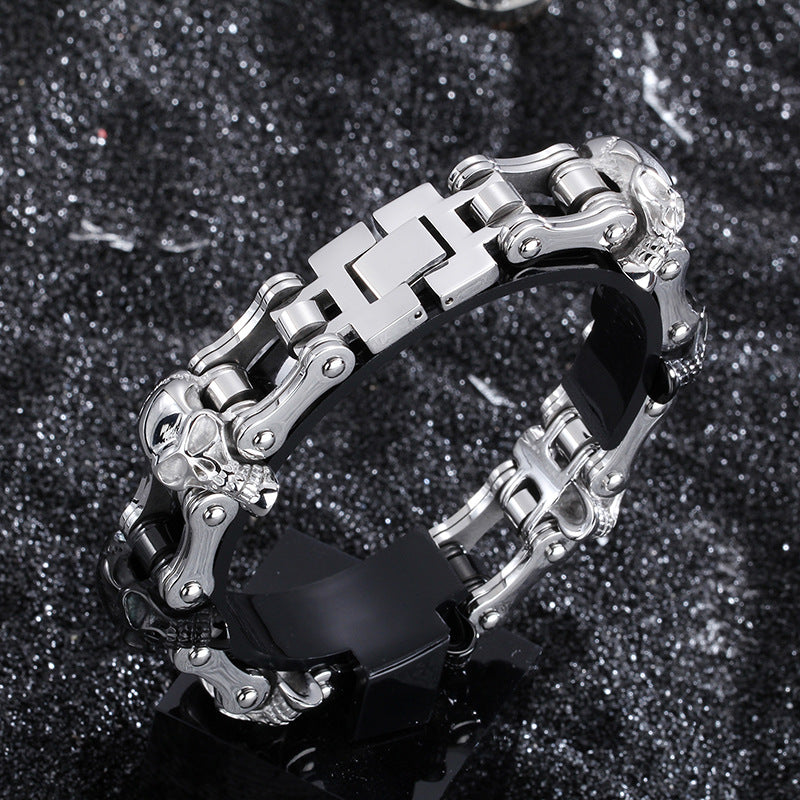 Rock Skull Men's Titanium Steel Bracelet