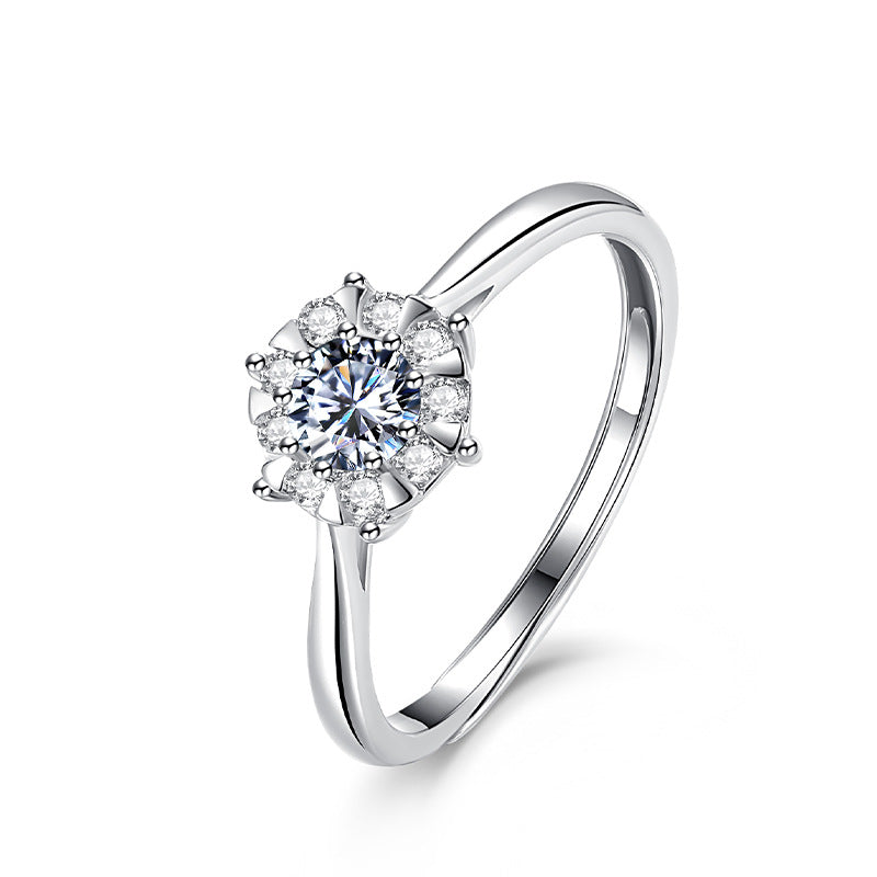 Moissanite Fashionable S925 Sterling Silver Ring