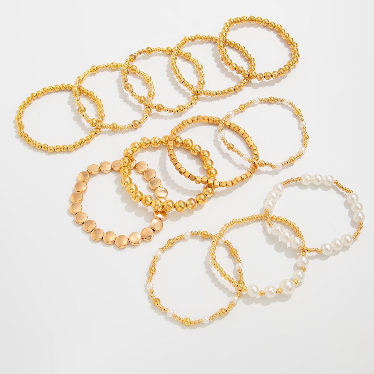 Planderful Vienna Verve Cross Beaded Elastic Bracelet Set For Women Retro Versatile Statement Jewelry