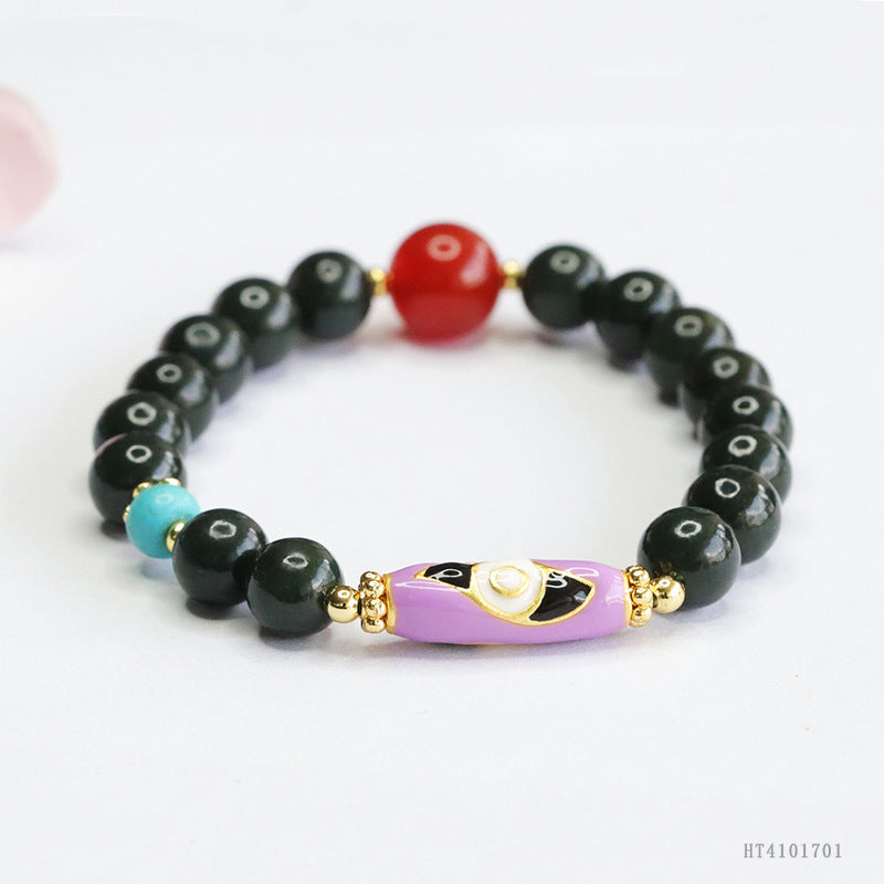 Taqing Hetian Jade & Red Agate Bracelet