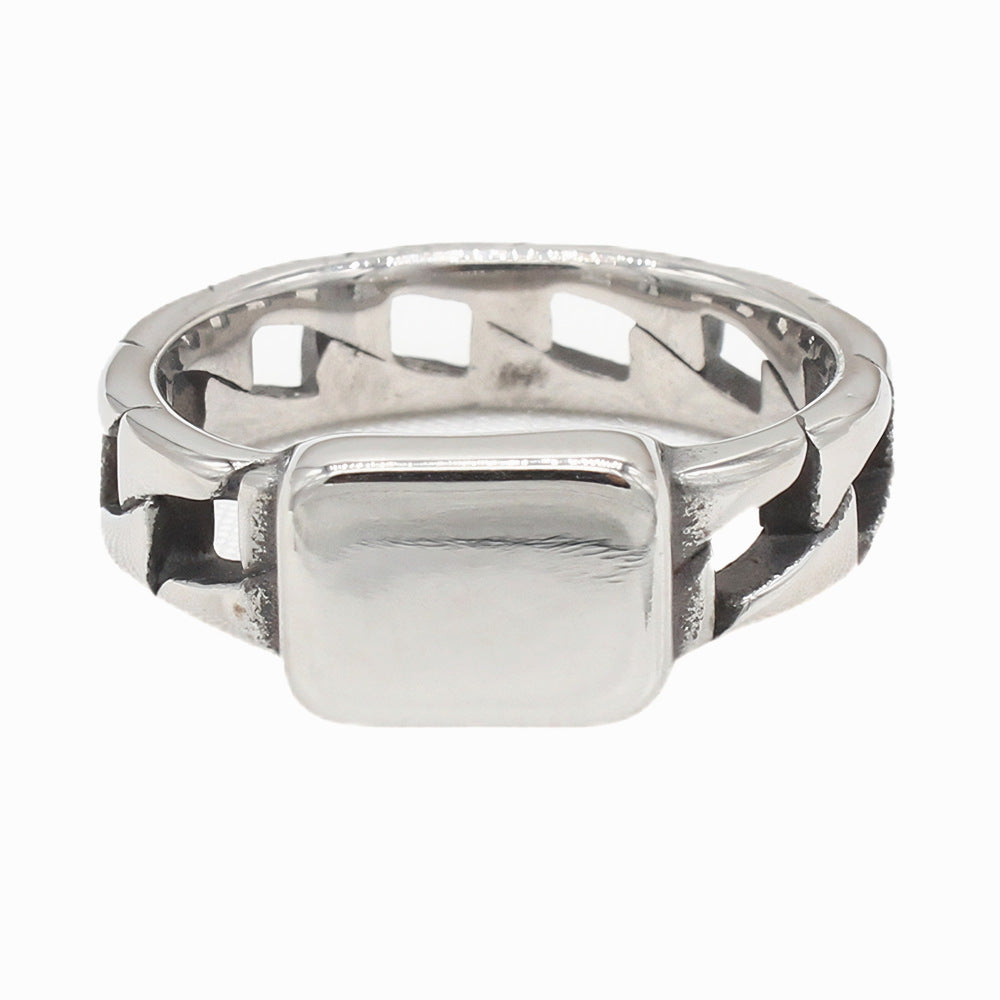 Planderful Titanium Steel Ring Unisex Minimalist Insta Style Protection Statement Jewelry Size 7 12