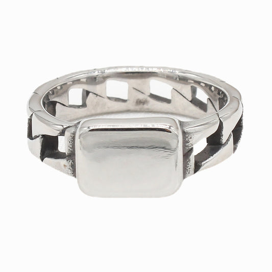 Planderful Titanium Steel Ring Unisex Minimalist Insta Style Protection Statement Jewelry Size 7 12