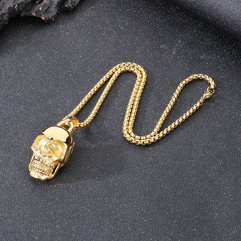 Planderful Ghost Head Pendant for Men Stainless Steel