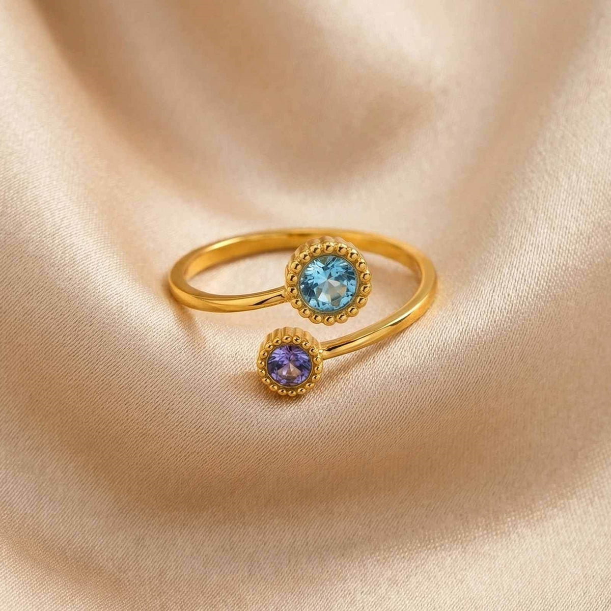 Charm – Stainless Steel Lace Round Zircon Opening Ring