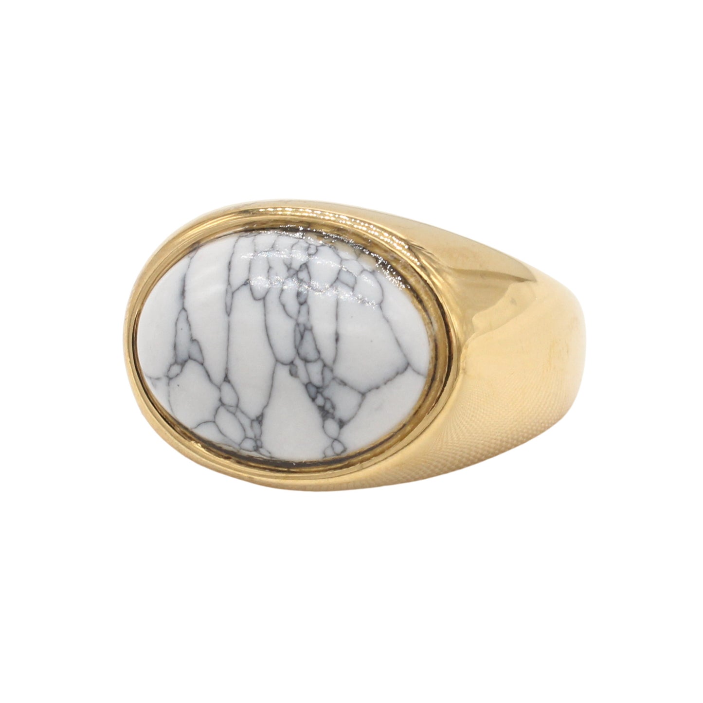 Planderful Titanium Steel Ring For Unisex Oval Stone Design Durable Everyday Wear For Men Women