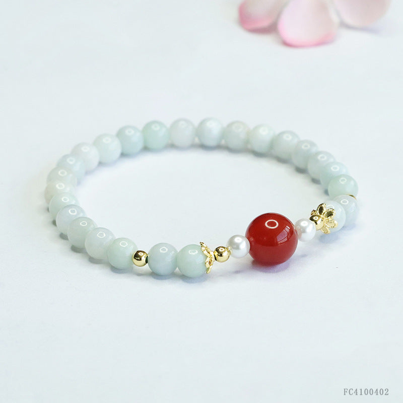 Jadeite Agate Beaded Bracelet
