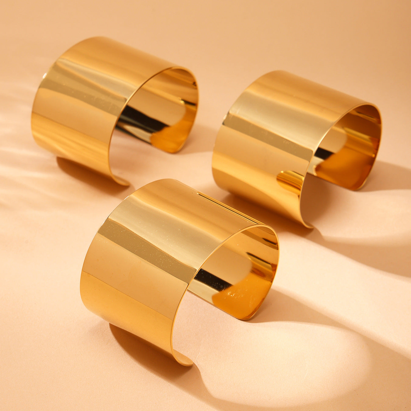 Planderful Stainless Steel Wide Gold Bracelet For Women