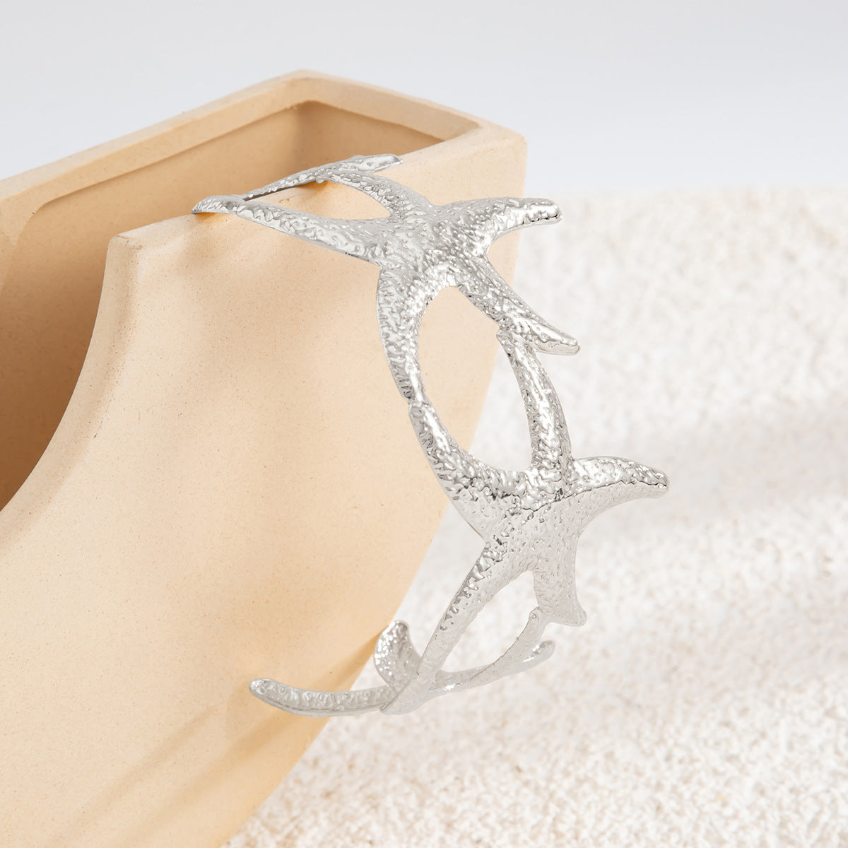 Planderful Vienna Verve Starfish Open Arm Bracelet For Women Ocean Breeze Beach Jewelry Statement