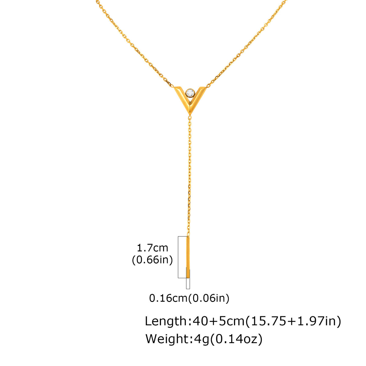Stainless Steel Zircon Cross Necklace