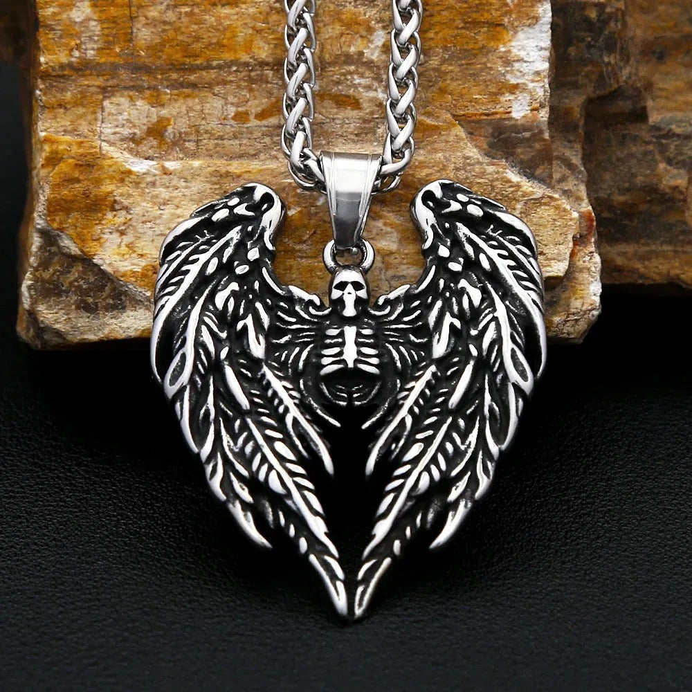 Skull Viking Stainless Steel Men's Pendant Necklace