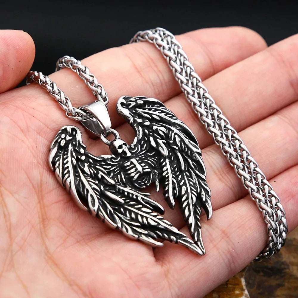 Skull Viking Stainless Steel Men's Pendant Necklace