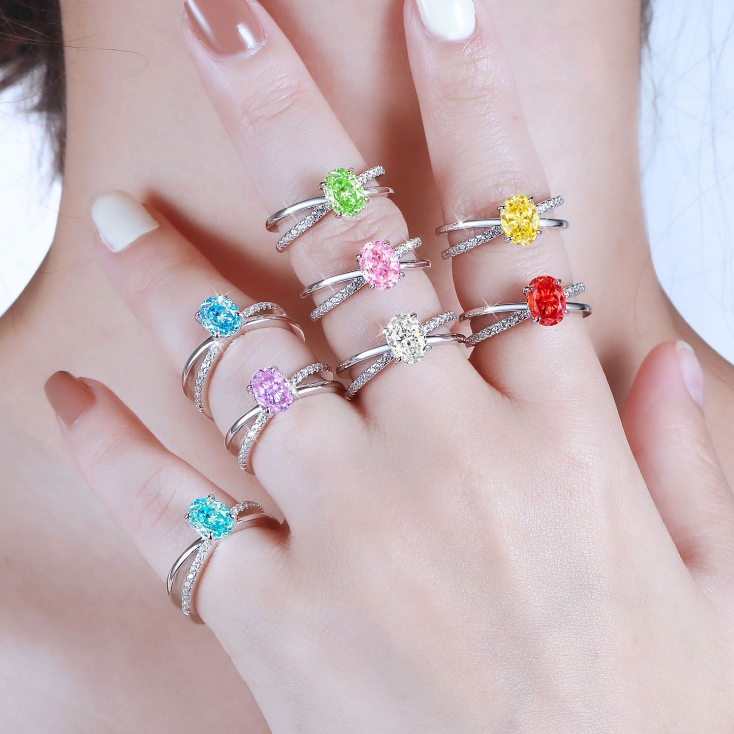 Premium 925 Sterling Silver 1.5ct Flame Ice Flower Cut Ring