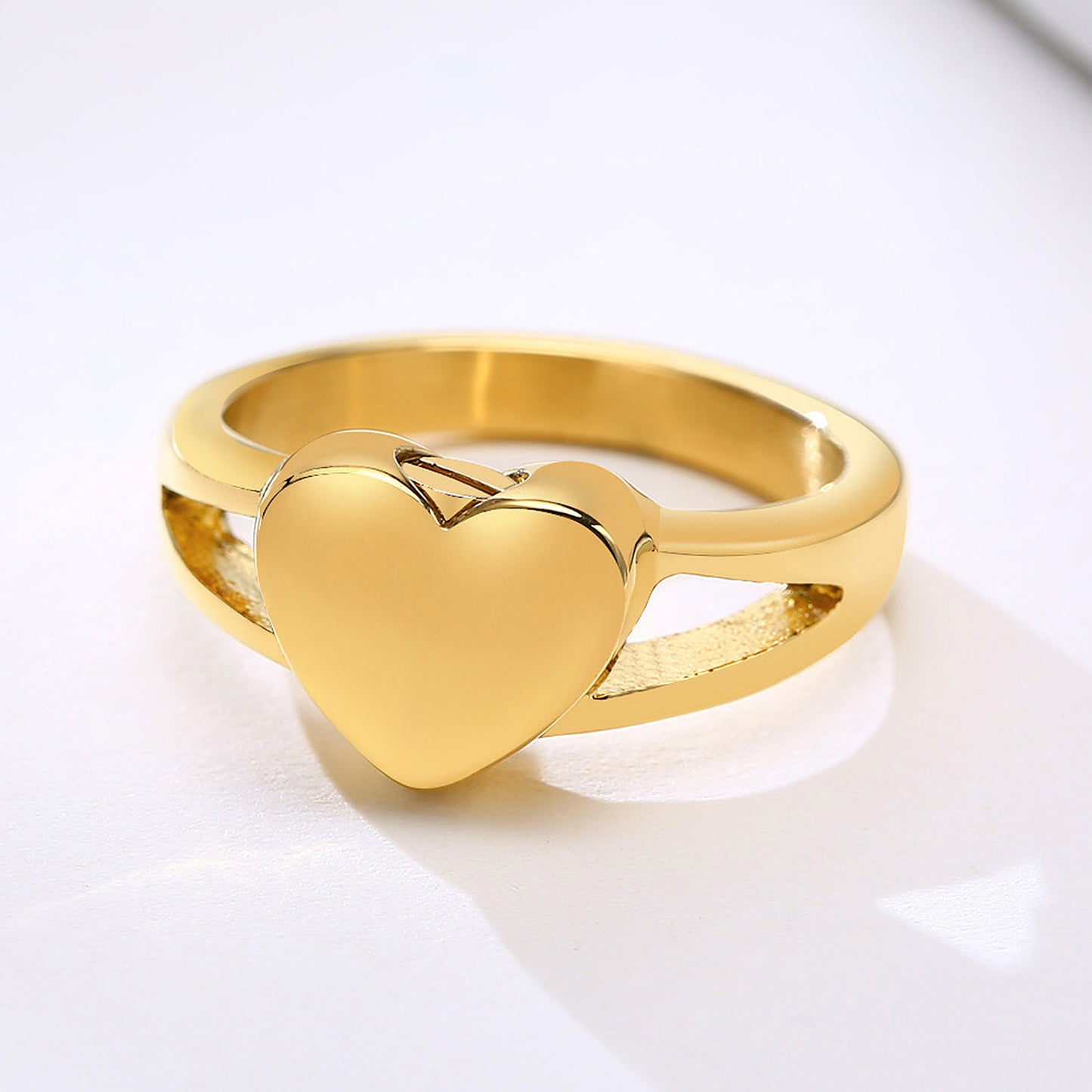 Love Titanium Steel Heart Urn Casting Ring Openable Ladies Pet Ring