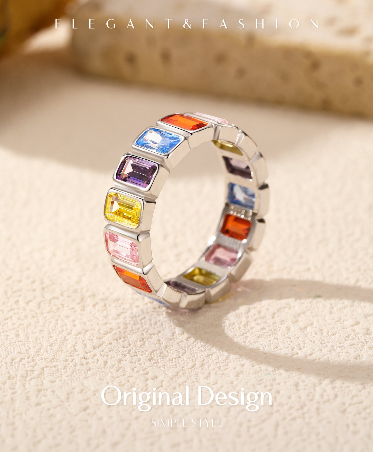 Planderful Gala Fireworks Ring – Elegant Sterling Silver with Sparkling Zircon