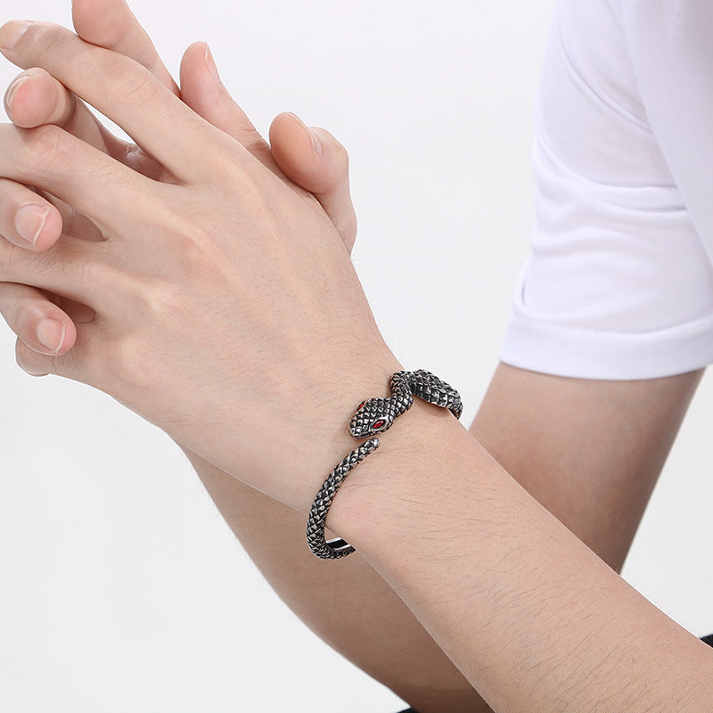 Planderful Snake Bracelet For Men Zircon Encrusted Premium
