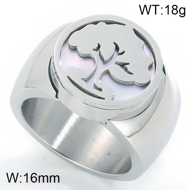 Fatima Hand Hollow Fritillary Bottom Wide Edition Ring Tree Of Life Roman Scale
