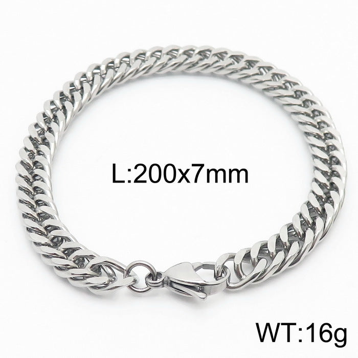 Cool Men's Titanium Steel Does Not Fade Lobster Buckle Bracelet Girls Niche Bracelet A