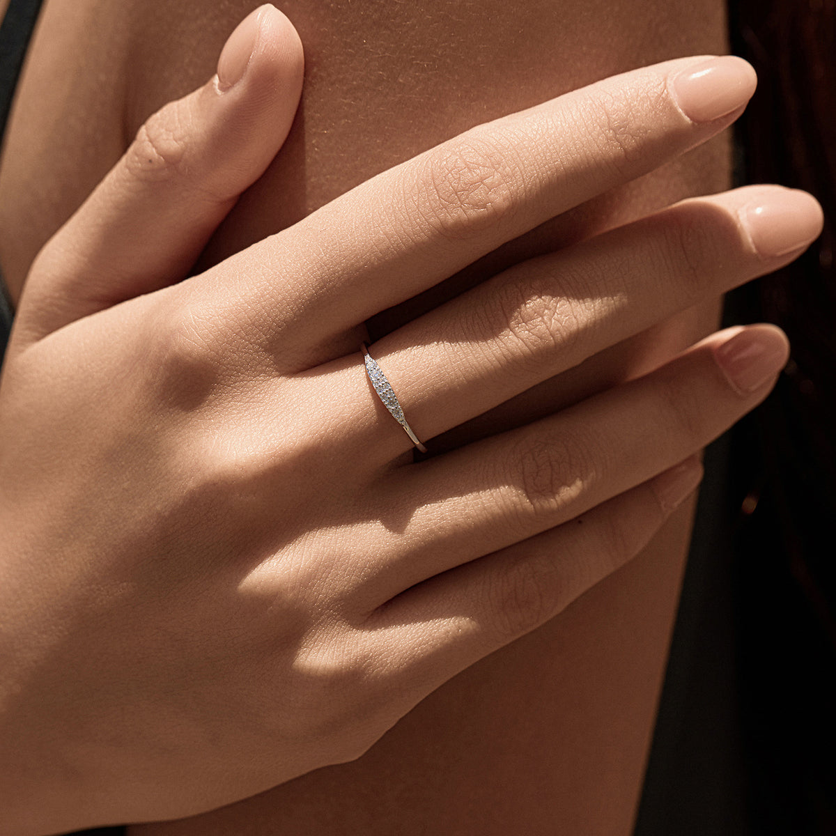 S925 Sterling Silver Minimalist Moissanite Band
