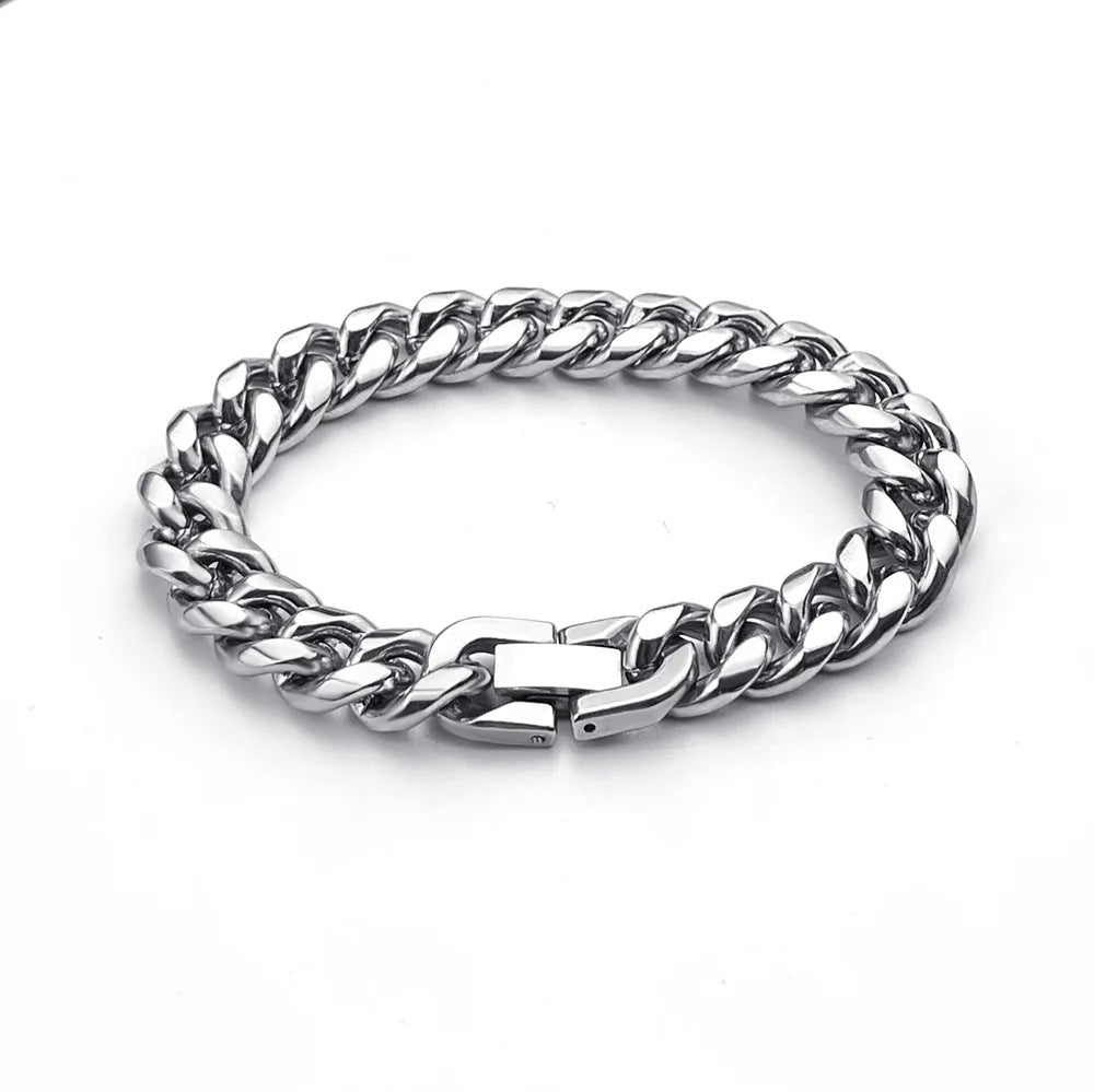 Planderful Jewelry Unisex Titanium Steel Bracelet Set Two Piece Minimalist Modern Everyday Luxury