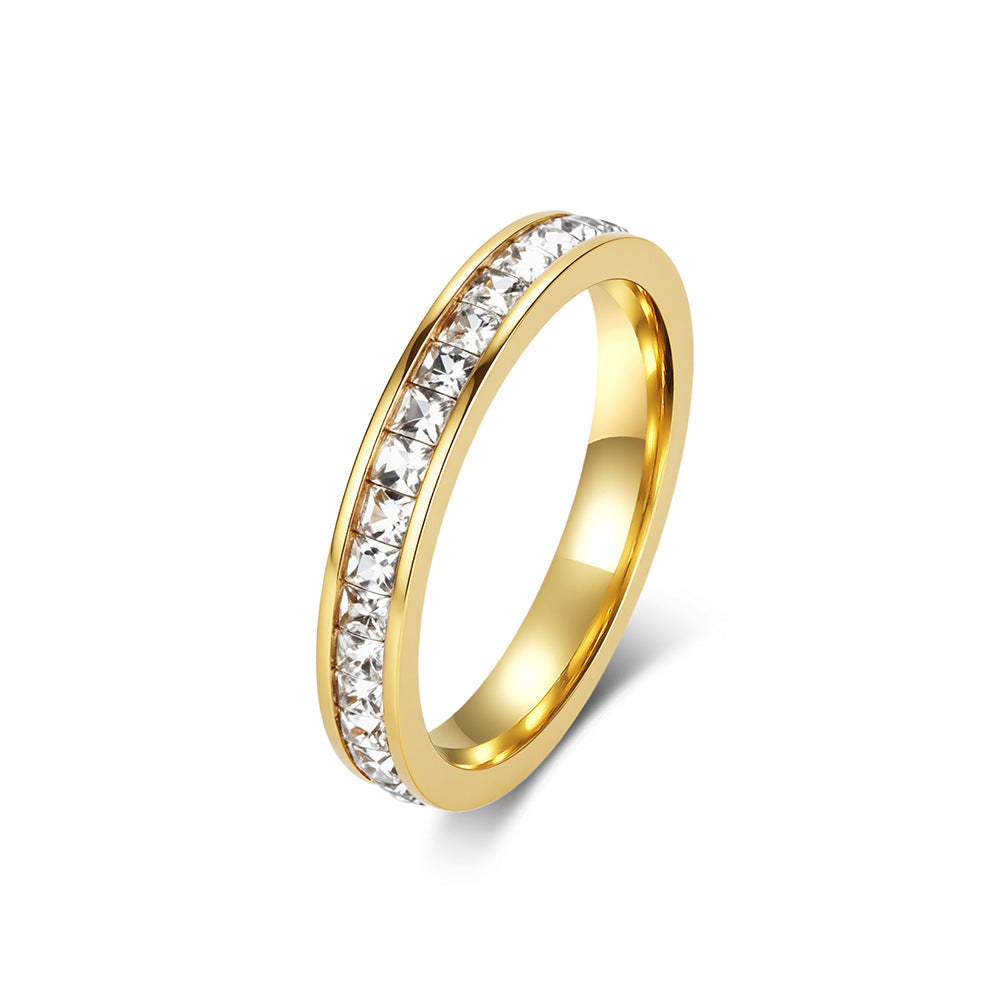 Stainless Steel Emerald Ring