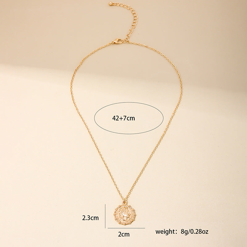 European Charm Coin Pendant Necklace - Vienna Verve Collection