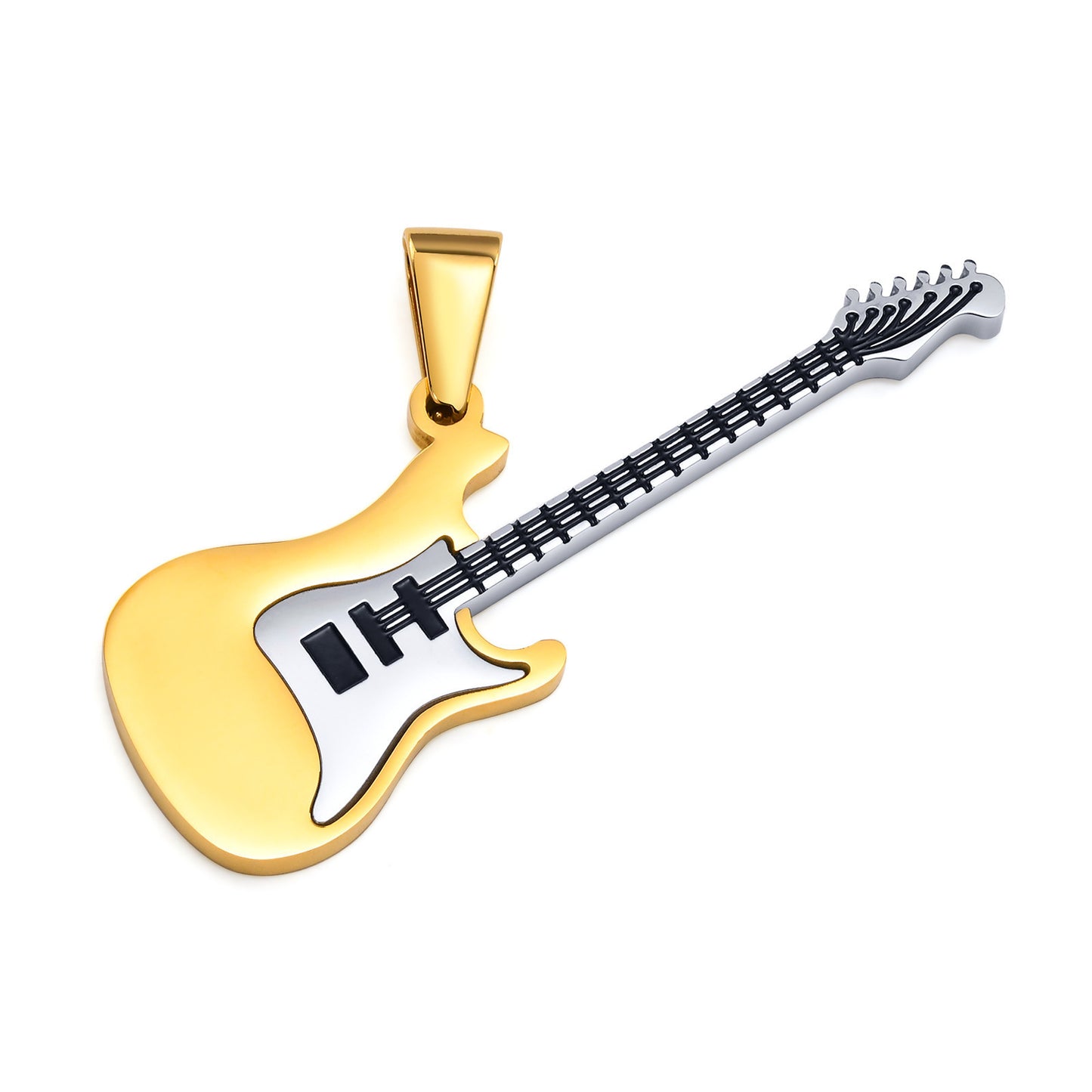 European And American Titanium Steel Jewelry Guitar Pendant
