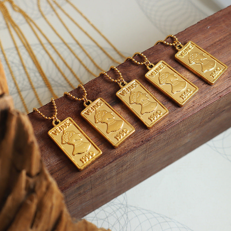 Royal Portrait Double-Sided Necklace - Fashionable Titanium Steel Jewelry