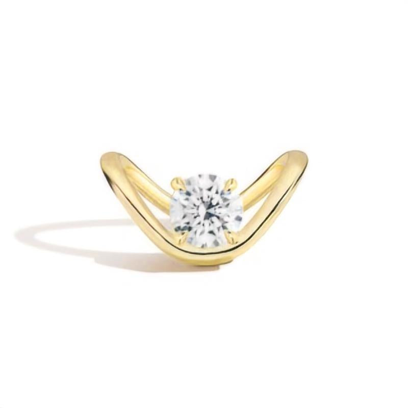 Design Sense 2 Carat Moissanite Ring S925 Silver Gold
