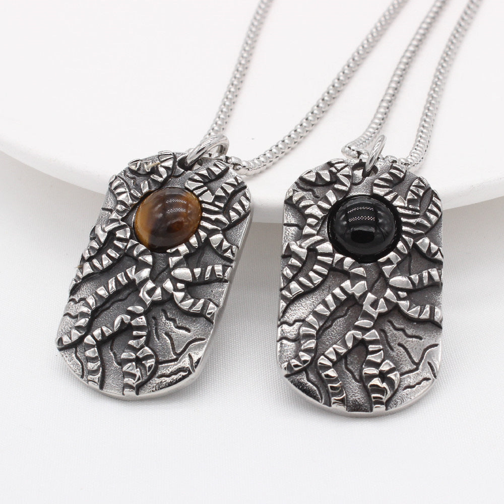 Devils Eye Pendant Titanium Steel Necklace Retro Classic For Men And Unisex Protection Planderful Everyday Genie