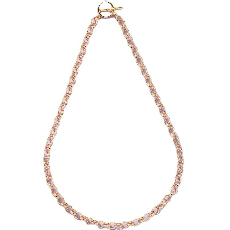 Trendy Hip-Hop Circle Necklace with Minimalist Design