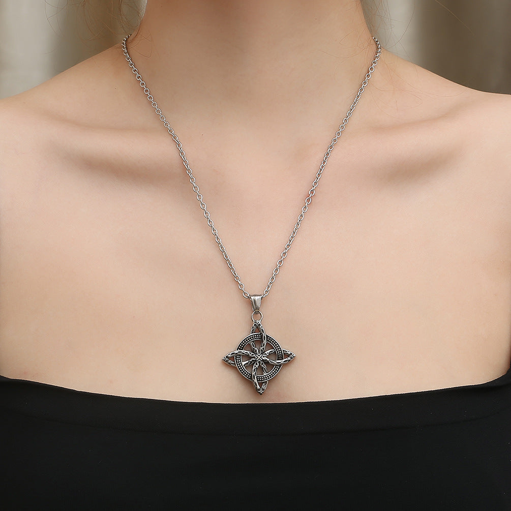 Cross-Border Titanium Steel Nordic Celtic Knot Necklace for Men