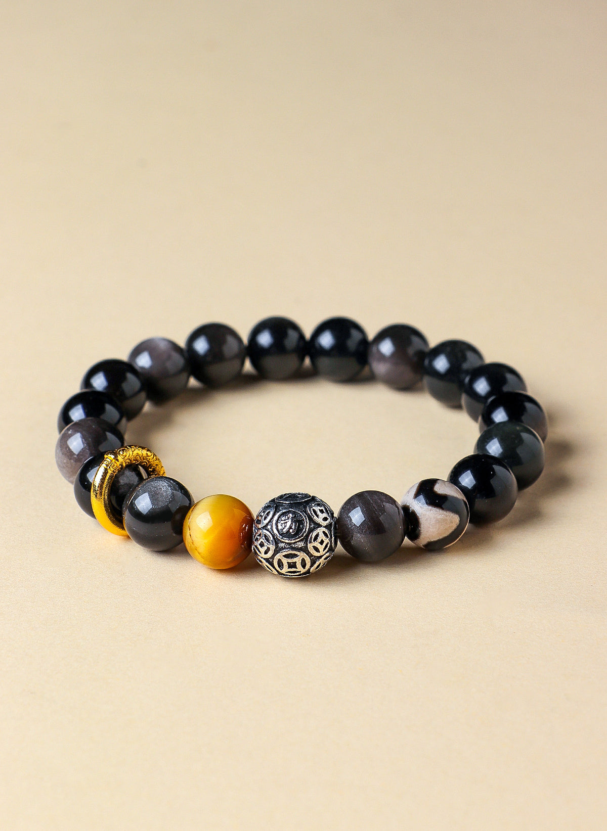 Obsidian Agate Eye Bracelet