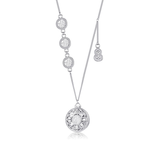 S925 Sterling Silver Retro Compass Necklace for Women