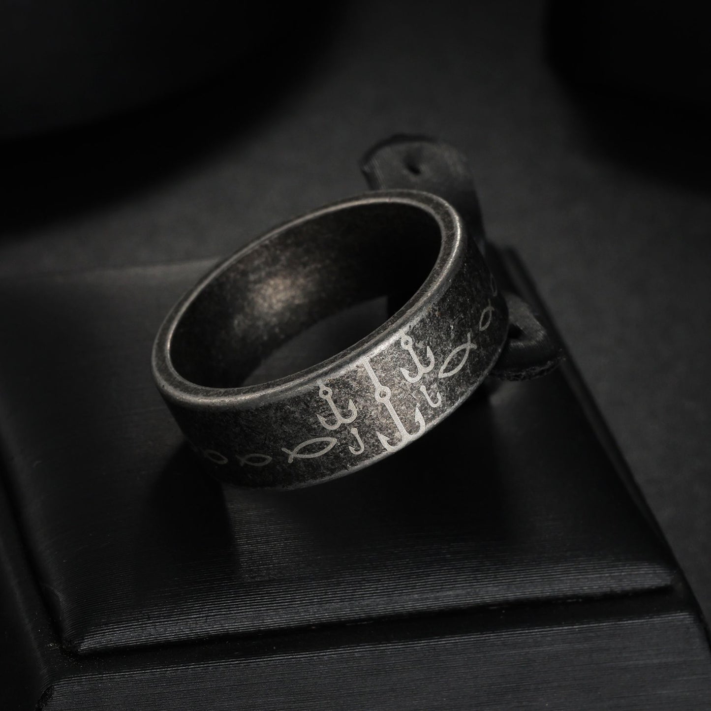 Planderful Stainless Steel Fish Hook Ring For Him Personalized Unisex Jewelry Durable