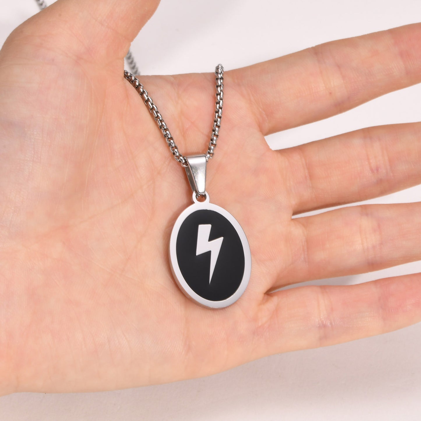 Titanium Steel Necklace Wholesale Stainless Steel Lightning Pendant