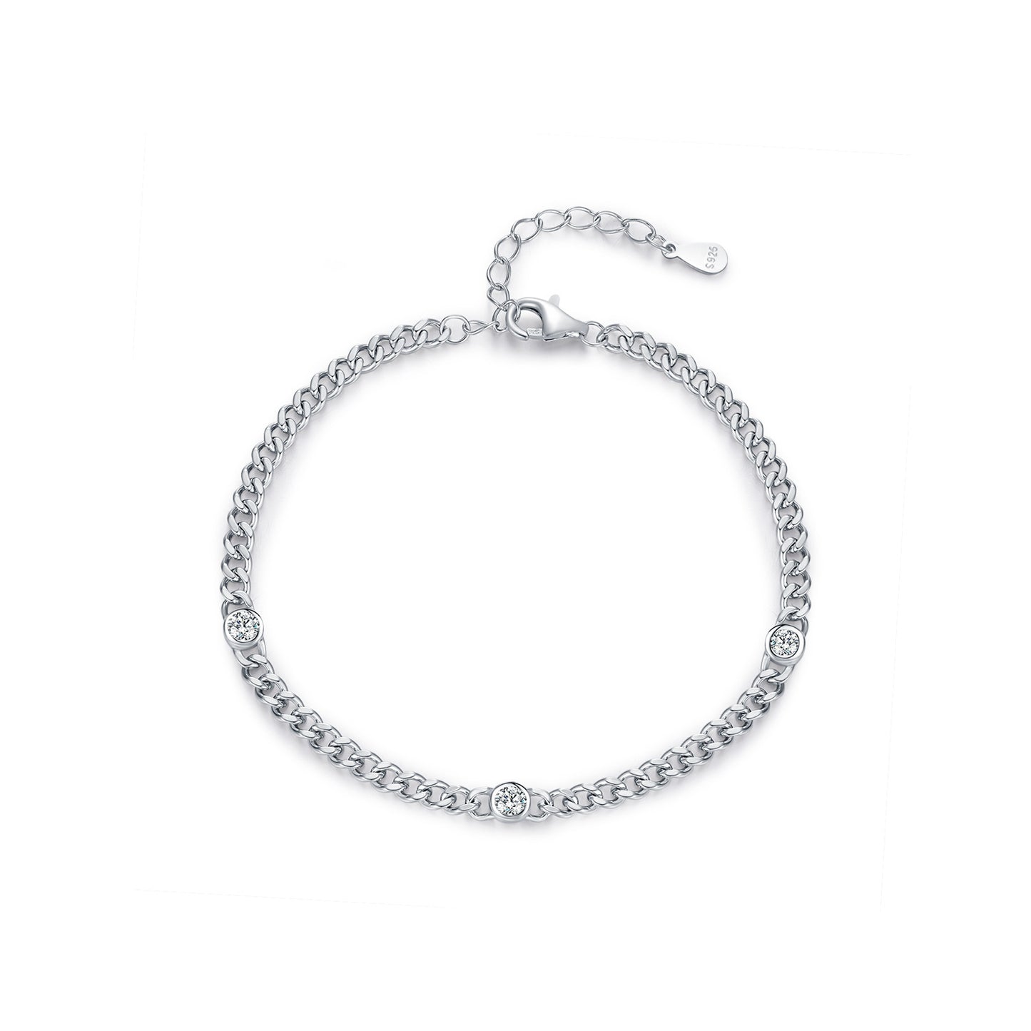 Planderful Moissanite Sparkling Bracelet – Stylish Japanese Punk Design
