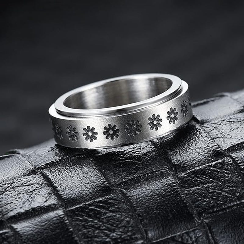 Planderful Everyday Genie Titanium Steel Rotatable Ring Star Moon For Men Women Unisex Couple Set