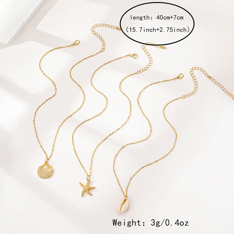 Planderful Vienna Verve Necklace Set – Stylish Metal Starfish Design
