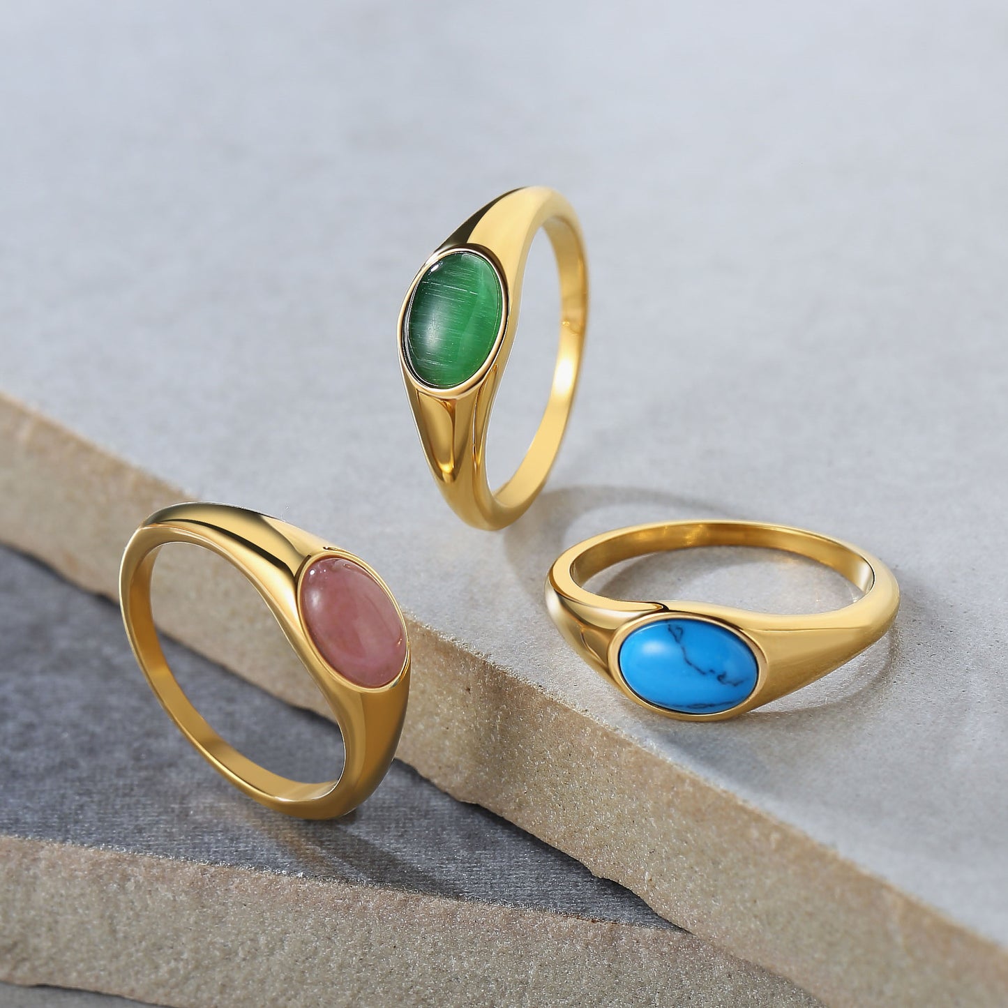 Cat Eye Ring Planderful Unisex Retro Jewelry Chic Minimalist Statement Stone For Women And Men