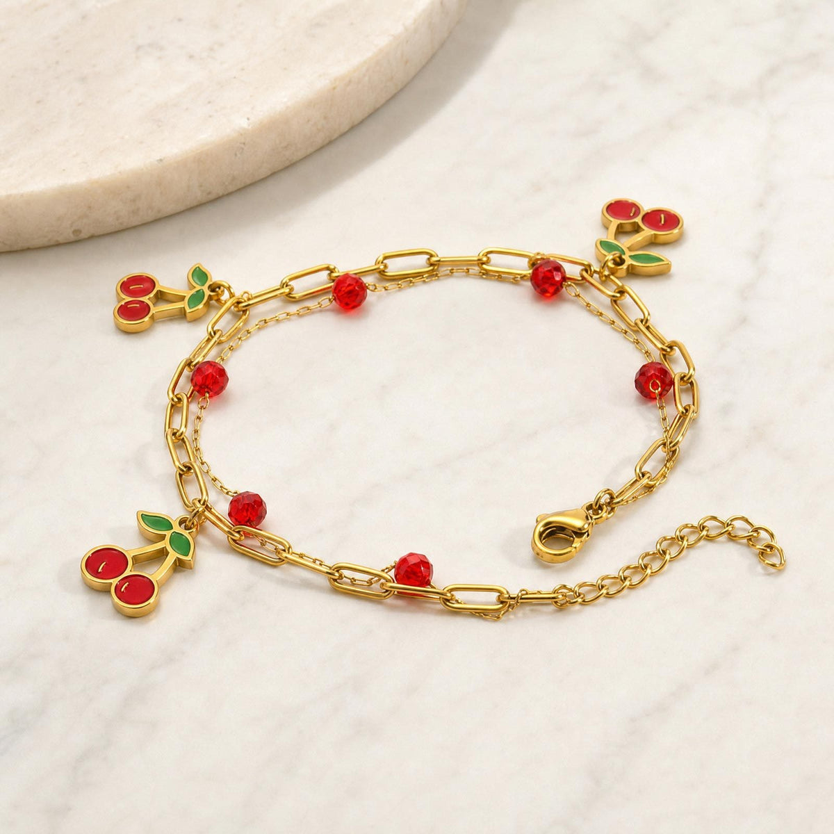 Korean Version Wind Cherry Stainless Steel Bracelet