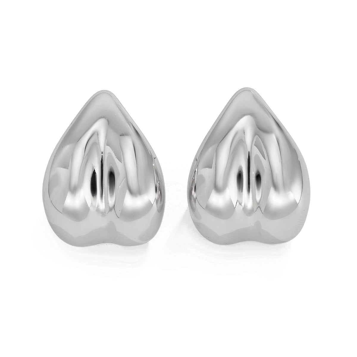 Planderful Vienna Verve Geometric Metal Earrings Peach Heart Water Drop Studs For Women