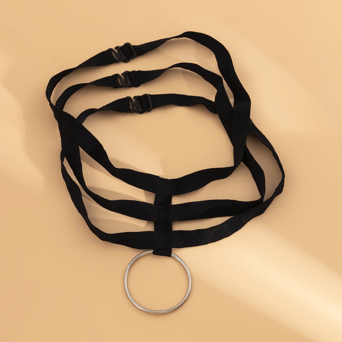 Planderful Punk Ring Pendant Necklace Vienna Verve Multi Layer Metal Chain For Women