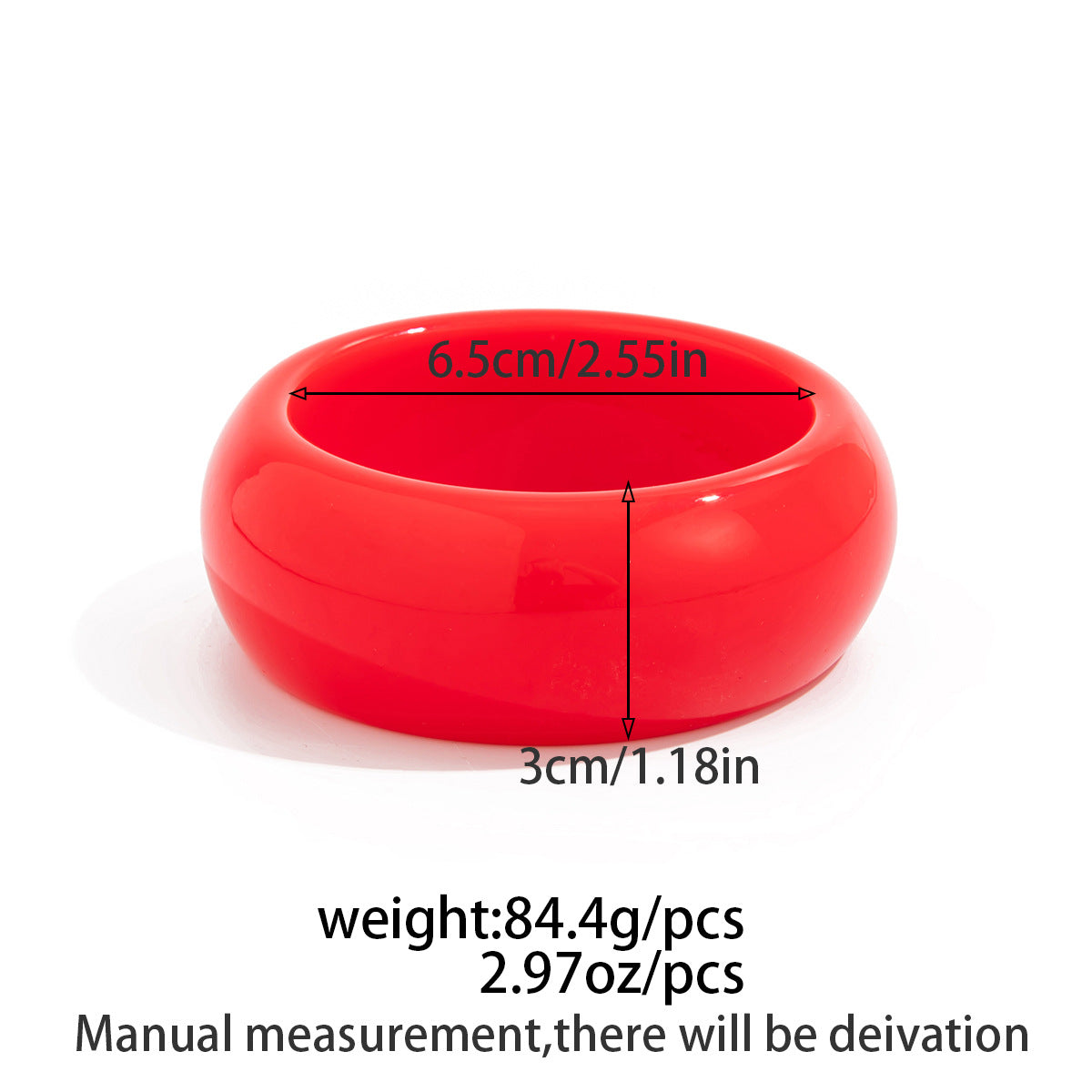 Planderful Vienna Verve Red Geometric Square Bracelet For Women Glossy Wide Versatile Statement Jewelry