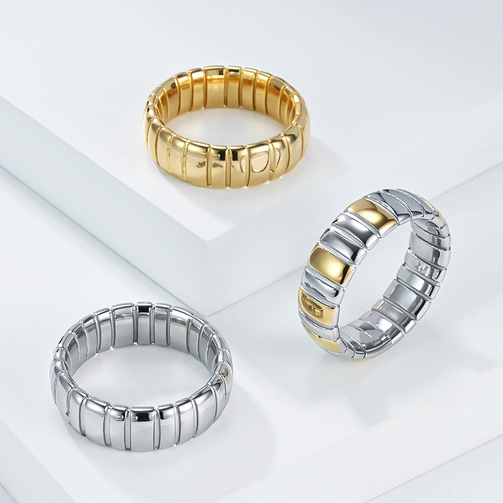 Planderful Everyday Genie 18K Gold Plated Stainless Steel Ring For Women Durable Does Not Fade Statement Jewelry